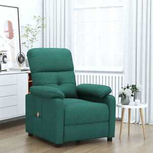 Imagine vidaXL Fotoliu de masaj, verde închis, material textil