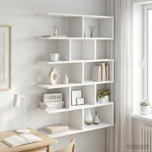 Imagine vidaXL Raft de perete Alb 70 x 20 x 100 cm Lemn prelucrat