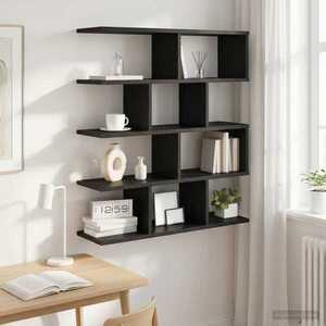 Imagine vidaXL Raft de perete Stejar Negru 70 x 20 x 100 cm Lemn prelucrat