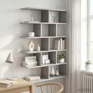 Imagine vidaXL Raft de perete Gri Beton 70 x 20 x 100 cm Lemn prelucrat