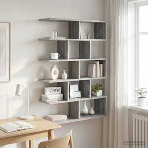Imagine vidaXL Raft de perete Sonoma gri 70 x 20 x 100 cm Lemn prelucrat