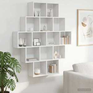 Imagine vidaXL Raft de perete Alb 120 x 20 x 136 cm Lemn prelucrat