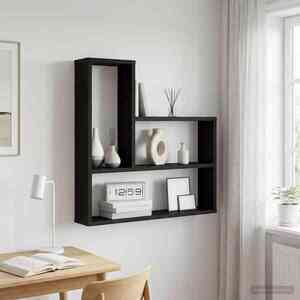 Imagine vidaXL Raft de perete Stejar Negru 60 x 11 x 60 cm Lemn prelucrat