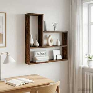 Imagine vidaXL Raft de perete Stejar fumuriu 60 x 11 x 60 cm Lemn prelucrat