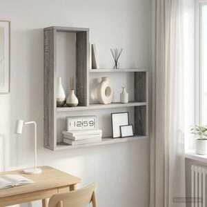 Imagine vidaXL Raft de perete Sonoma gri 60 x 11 x 60 cm Lemn prelucrat