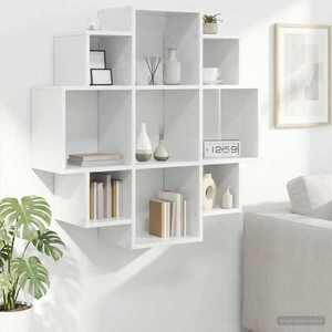 Imagine vidaXL Raft de perete Alb 90 x 25 x 90 cm Lemn prelucrat