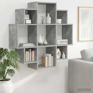 Imagine vidaXL Raft de perete Gri Beton 90 x 25 x 90 cm Lemn prelucrat