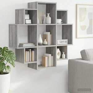 Imagine vidaXL Raft de perete Sonoma gri 90 x 25 x 90 cm Lemn prelucrat