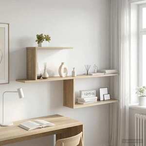 Imagine vidaXL Raft de perete Stejar Sonoma 122 x 18 x 60 cm Lemn prelucrat