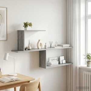 Imagine vidaXL Raft de perete Sonoma gri 122 x 18 x 60 cm Lemn prelucrat