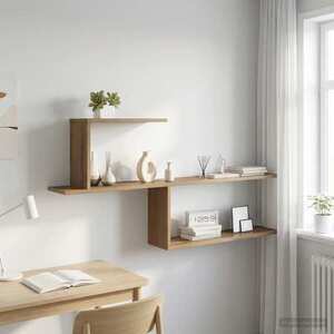 Imagine vidaXL Raft de perete Stejar Artizanal 122 x 18 x 60 cm Lemn prelucrat