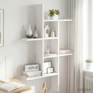 Imagine vidaXL Raft de perete Alb 61 x 15 x 102 cm Lemn prelucrat