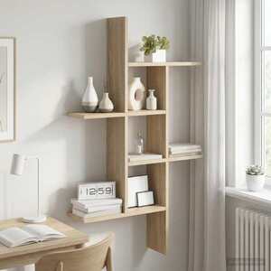 Imagine vidaXL Raft de perete Stejar Sonoma 61 x 15 x 102 cm Lemn prelucrat