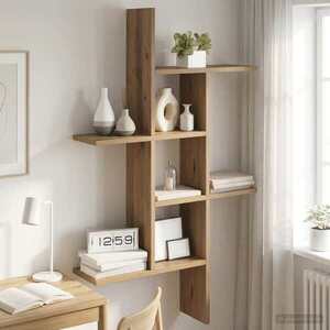 Imagine vidaXL Raft de perete Stejar Artizanal 61 x 15 x 102 cm Lemn prelucrat