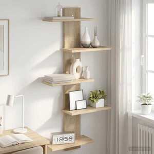Imagine vidaXL Raft Suspendat Pentru Perete Stejar Sonoma 48, 5 x 15 x 101 cm