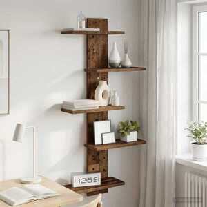 Imagine vidaXL Raft Suspendat Pentru Perete Lemn vechi 48, 5 x 15 x 101 cm