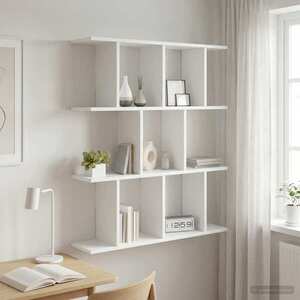 Imagine vidaXL Raft de perete Alb 80 x 20 x 96 cm Lemn prelucrat