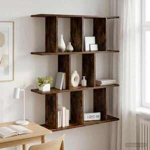 Imagine vidaXL Raft de perete Stejar fumuriu 80 x 20 x 96 cm Lemn prelucrat