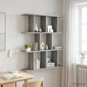 Imagine vidaXL Raft de perete Sonoma gri 80 x 20 x 96 cm Lemn prelucrat