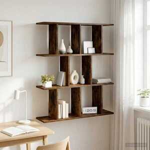 Imagine vidaXL Raft de perete Stejar fumuriu 102 x 20 x 96 cm Lemn prelucrat