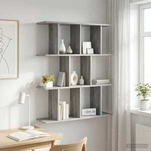 Imagine vidaXL Raft de perete Sonoma gri 102 x 20 x 96 cm Lemn prelucrat