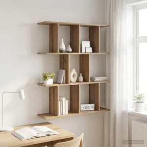 Imagine vidaXL Raft de perete Stejar Artizanal 102 x 20 x 96 cm Lemn prelucrat