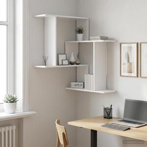 Imagine vidaXL Raft de perete Alb 67 x 67 x 87 cm Lemn prelucrat
