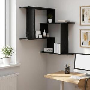 Imagine vidaXL Raft de perete Stejar Negru 67 x 67 x 87 cm Lemn prelucrat