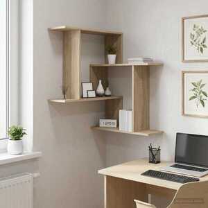 Imagine vidaXL Raft de perete Stejar Sonoma 67 x 67 x 87 cm Lemn prelucrat