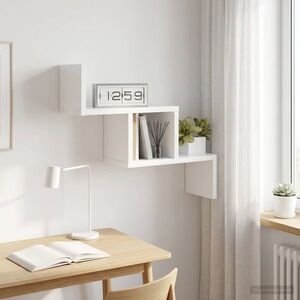 Imagine vidaXL Raft de perete Alb 48 x 15 x 42 cm Lemn prelucrat