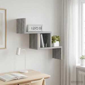 Imagine vidaXL Raft de perete Sonoma gri 48 x 15 x 42 cm Lemn prelucrat
