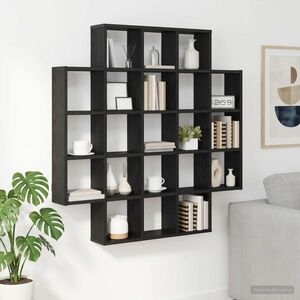 Imagine vidaXL Raft de perete Stejar Negru 100 x 13 x 100 cm Lemn prelucrat