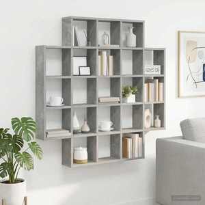 Imagine vidaXL Raft de perete Gri Beton 100 x 13 x 100 cm Lemn prelucrat