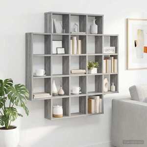 Imagine vidaXL Raft de perete Sonoma gri 100 x 13 x 100 cm Lemn prelucrat