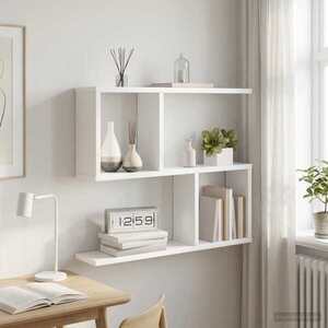 Imagine vidaXL Raft de perete Alb 60 x 12 x 50, 5 cm Lemn prelucrat