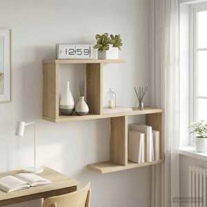 Imagine vidaXL Raft de perete Stejar Sonoma 60 x 12 x 50, 5 cm Lemn prelucrat