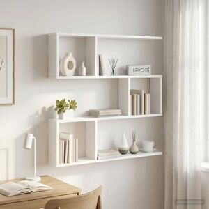 Imagine vidaXL Raft de perete Alb 80 x 12 x 79, 5 cm Lemn prelucrat