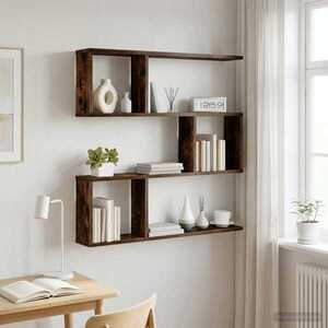 Imagine vidaXL Raft de perete Stejar fumuriu 80 x 12 x 79, 5 cm Lemn prelucrat
