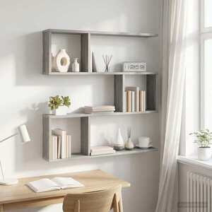 Imagine vidaXL Raft de perete Sonoma gri 80 x 12 x 79, 5 cm Lemn prelucrat