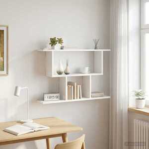 Imagine vidaXL Raft de perete Alb 80 x 15 x 50, 5 cm Lemn prelucrat