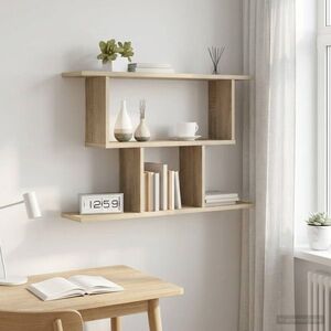 Imagine vidaXL Raft de perete Stejar Sonoma 80 x 15 x 50, 5 cm Lemn prelucrat
