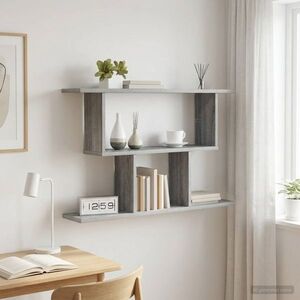 Imagine vidaXL Raft de perete Sonoma gri 80 x 15 x 50, 5 cm Lemn prelucrat