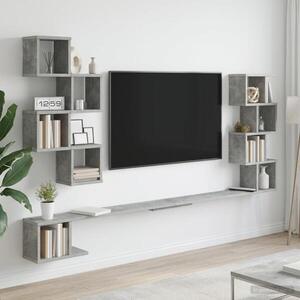 Imagine vidaXL Raft pentru televizor montat pe perete Gri Beton