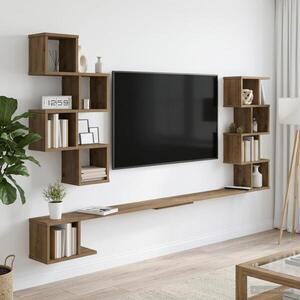 Imagine vidaXL Raft pentru televizor montat pe perete Stejar Artizanal