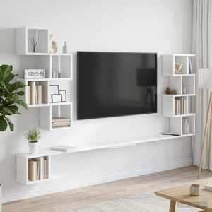 Imagine vidaXL Raft pentru televizor montat pe perete Alb 160 x 15 x 94 cm