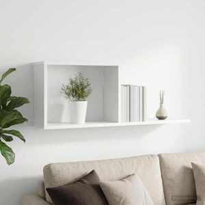 Imagine vidaXL Rafturi suspendate Alb 80 x 15 x 30 cm Lemn prelucrat