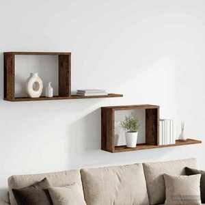 Imagine vidaXL Rafturi suspendate 2 buc. Lemn vechi 80 x 15 x 30 cm