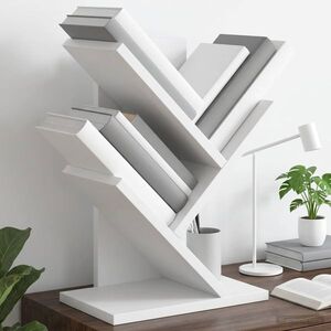 Imagine vidaXL Raft de cărți în formă de copac cu 3 etaje 30 x 18 x 40 cm Alb