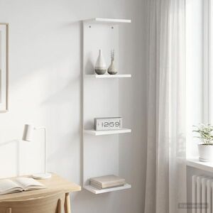 Imagine vidaXL Raft de perete Alb 25 x 15 x 100 cm Lemn prelucrat