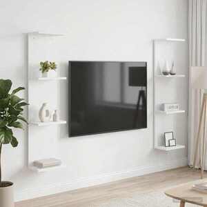 Imagine vidaXL Raft de perete 2 buc. Alb 25 x 15 x 100 cm Lemn prelucrat
